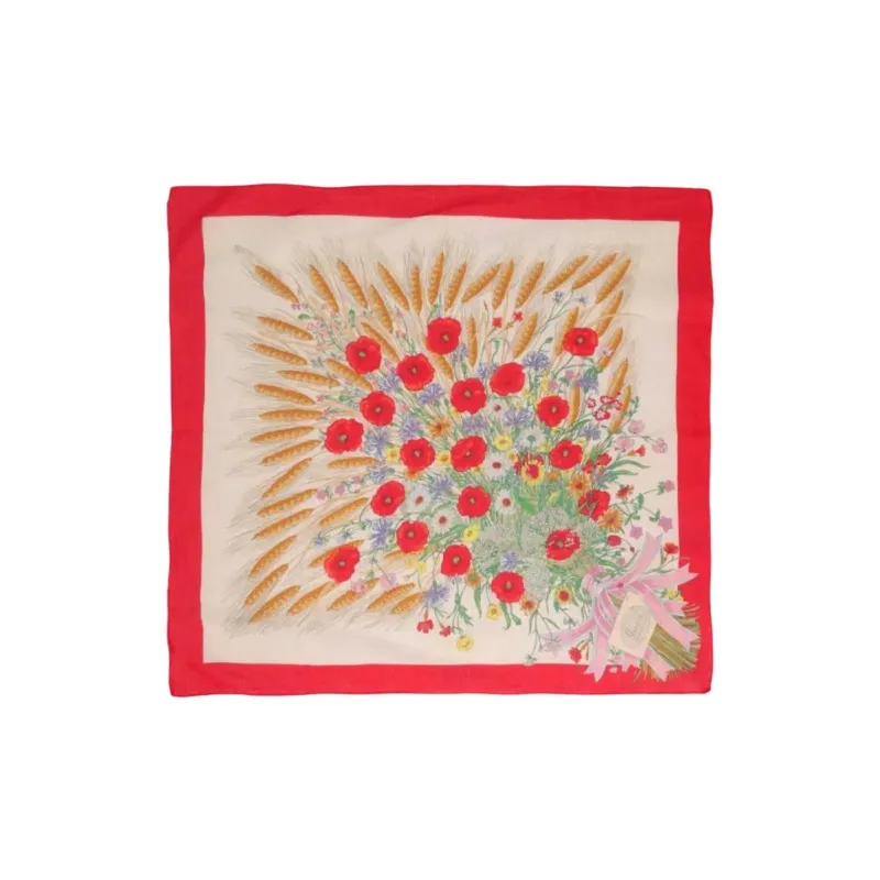 GUCCI Cotton Knit Scarves Women's Red-0