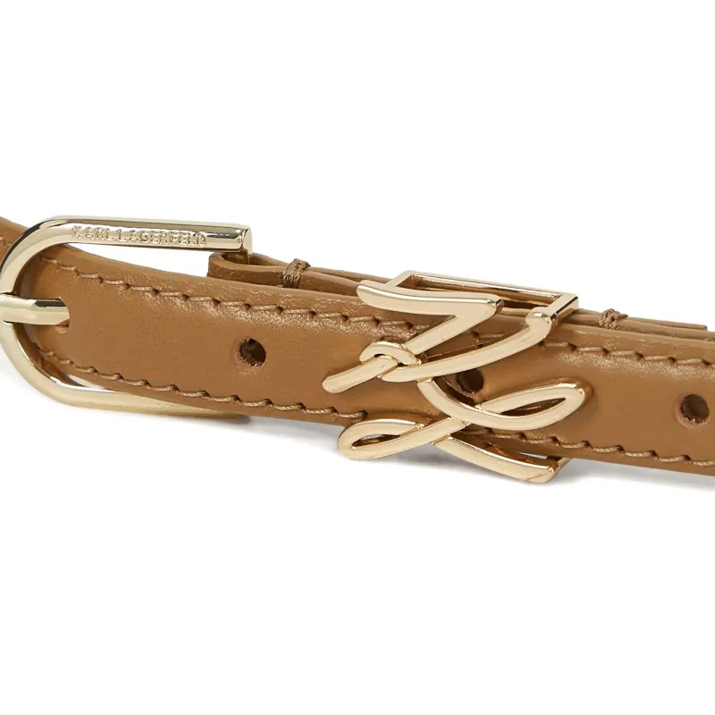 KARL LAGERFELD Calfskin Leather Belts Women's Umber -3