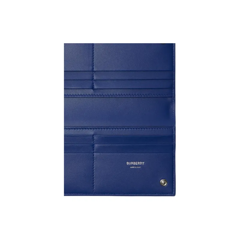 Burberry PU Polyurethane Wallet Men's Blue-4