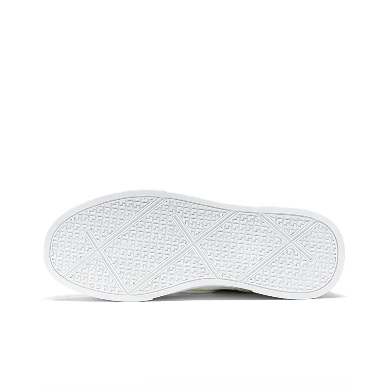 Binary Breathable And Slip Resistant Low Top Skateboard Shoes Men's White Khaki Blue-4