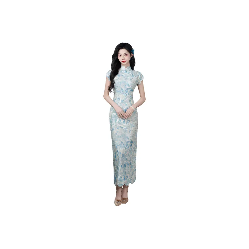 Mu Xiao Xin Cheongsams Women's Soft Blue-0