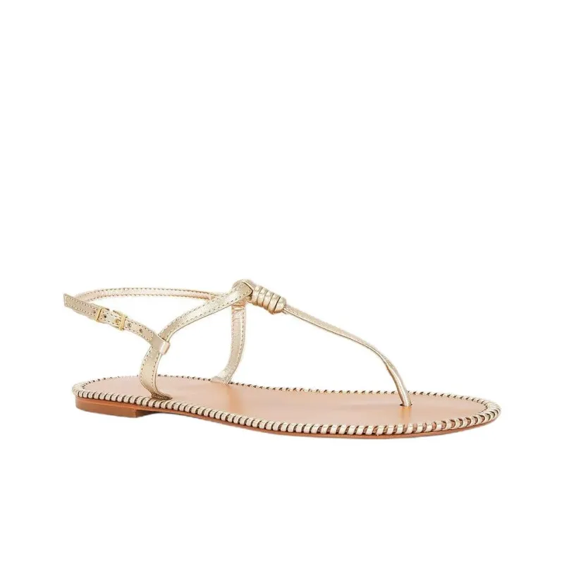 Schutz Elsha One Strap Sandals Women's Gold-2