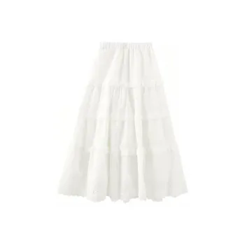 Miss Chipmunk Casual Long Skirt Women's White