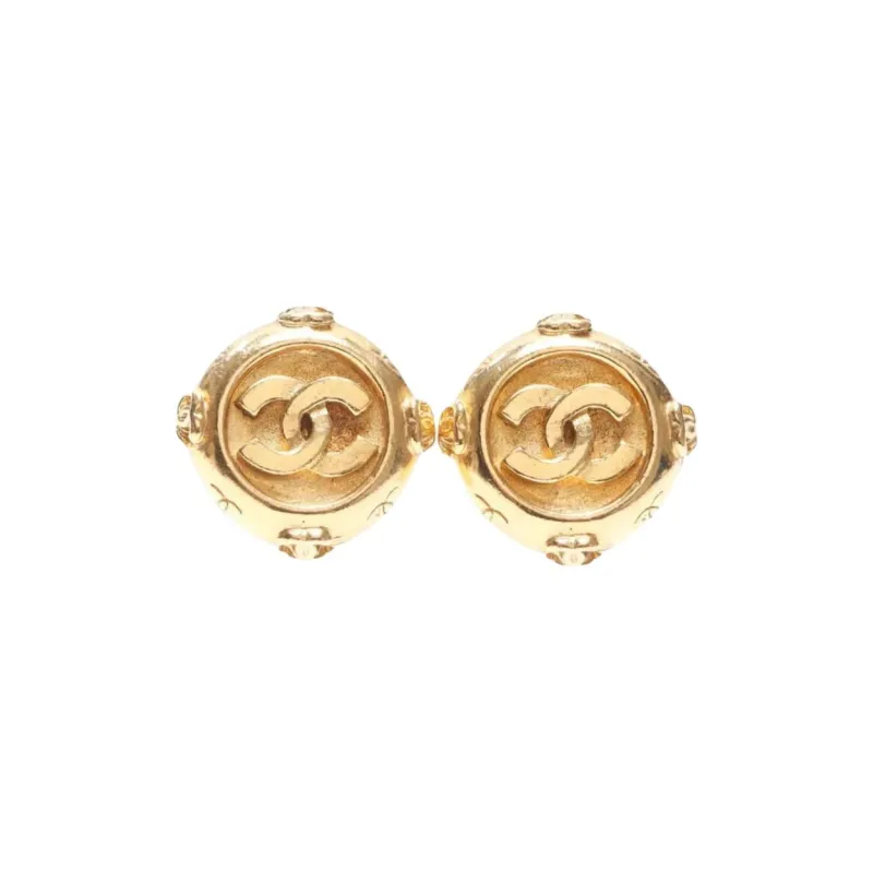 CHANEL 1986 1994 Cc Mark Clip on Earrings-0