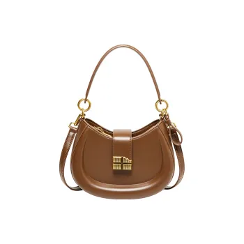Narandu Synthetic Leather Underarm Shoulder Bag, Crossbody Bag, Crescent Bag Women's Coffee