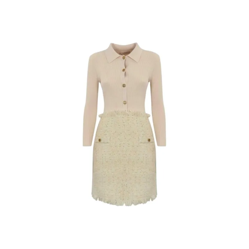 TWINSET MILANO Long Sleeved Dress Women's Beige-0