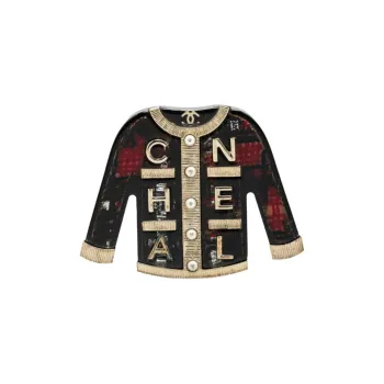 CHANEL 2010 2024 Resin And Pearl Tweed Cardigan Brooch Costume Brooch