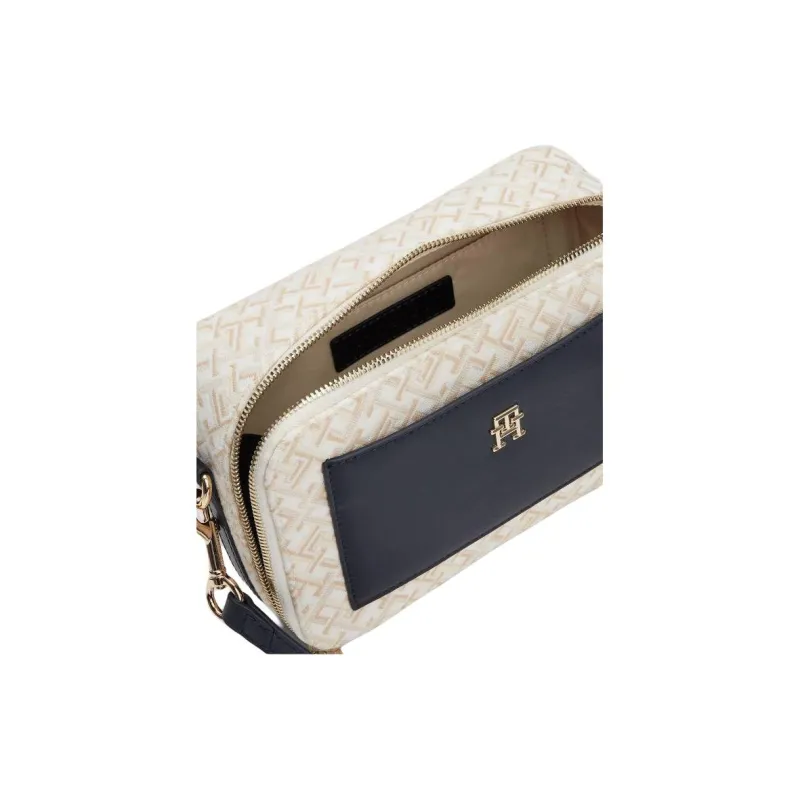 Tommy Hilfiger Polyester Camera Bag, Shoulder Bag Women's Beige & Black-3