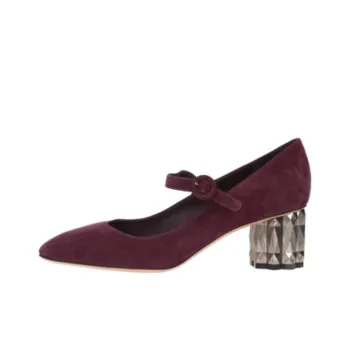 FERRAGAMO Ortensia Chunky Heel High Heels 5.5cm Women's Purple