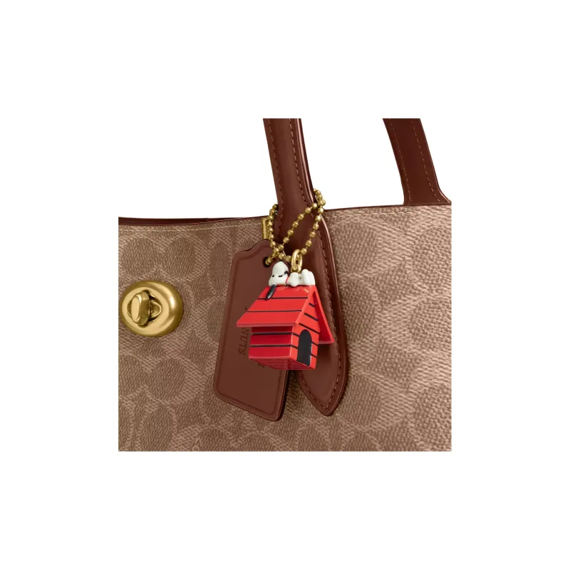 COACH PEANUTS Snoopy, Collaboration Willow Leather Tote Bag, Shopping Bag, Handbag, Shoulder Bag Tubas Women's Brown-3