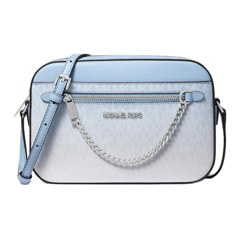 MICHAEL KORS Jet Set Coated Canvas Shoulder Bag, Crossbody Bag Tubas Unisex Sky Blue-0