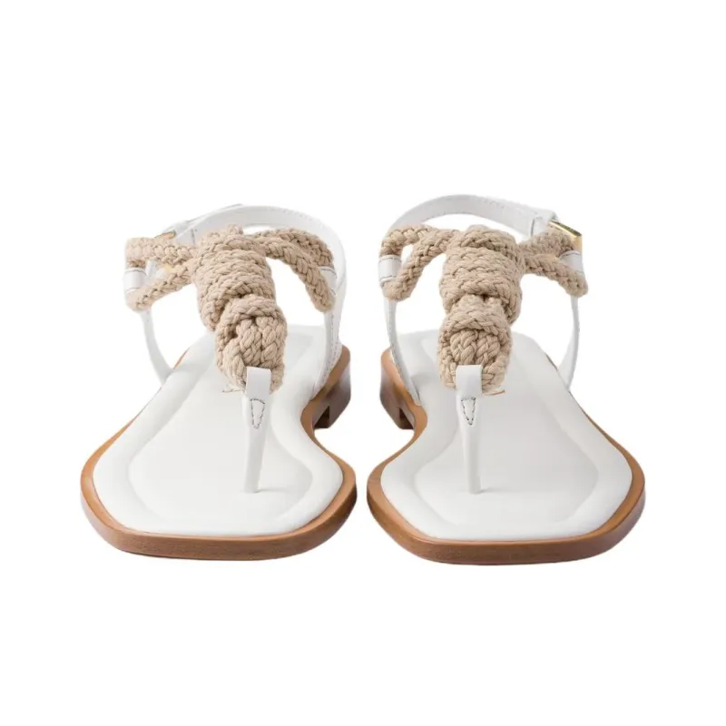 PRADA One Strap Sandals Women's White-3