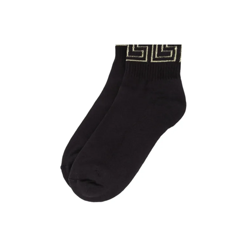 VERSACE Mid Calf Socks Unisex Black-3