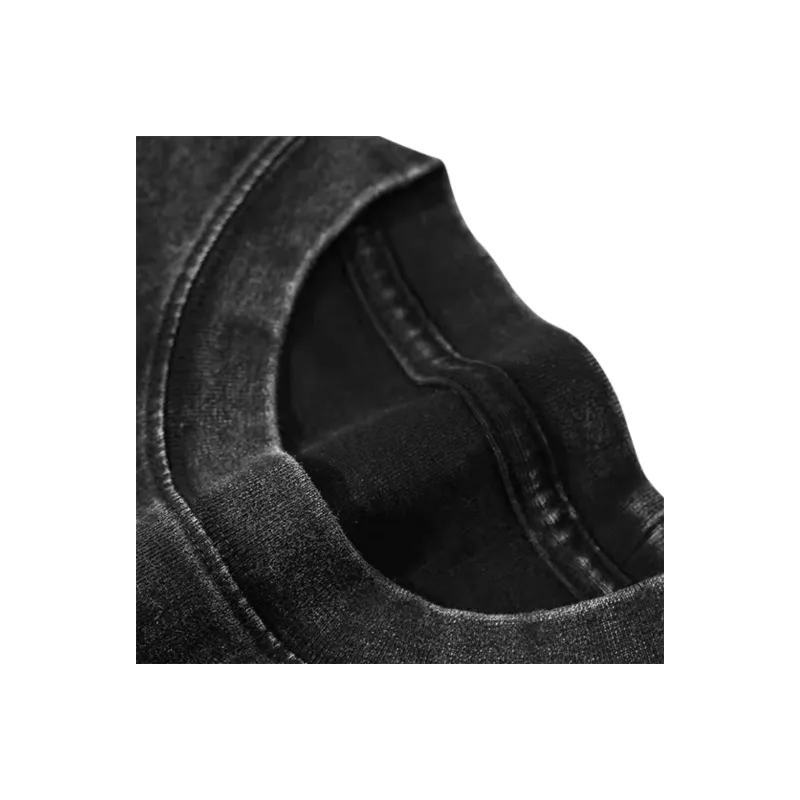 Wooden Rabbit Distressed Washed Casual Trendy Brand Niche Premium Minimalist Loose Fit Elbow Length Sleeved Shirt Men's-3