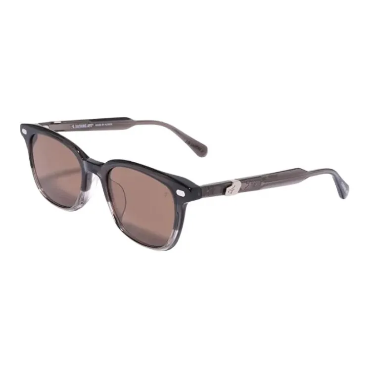 A BATHING APE Subject To Official Website Square Sunglasses Unisex Charcoal Gray-1