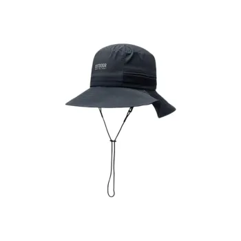Anta Outdoor Collection Nylon Elastane Micro Wrinkle Fabric Bucket Hats Unisex Navy Gray Blue