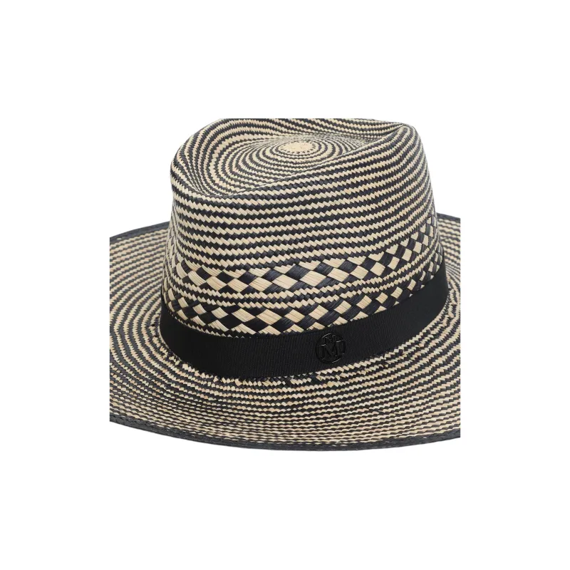 Maison Michel Straw Cotton Top Hats Women's Black-1