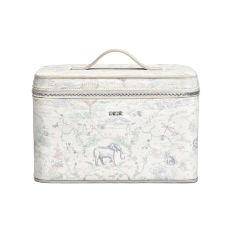 DIOR Cow Leather Makeup Bag Kids' Ivory-0