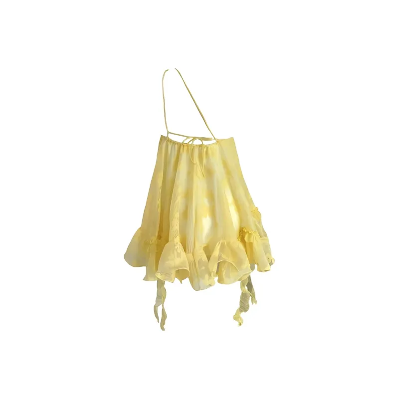XUANSHU Slip Dresses Women's Yellow-2