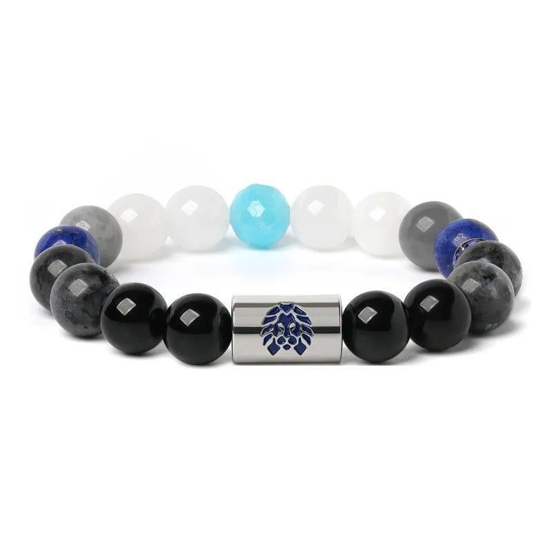 Rastaclat Chalcedony Small Lion Chinese Style Beaded Bracelet Unisex-5