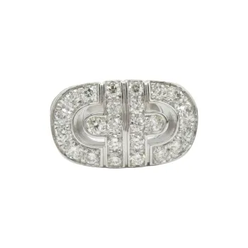 BVLGARI 18K White Gold, Diamond Rings Women's Silver
