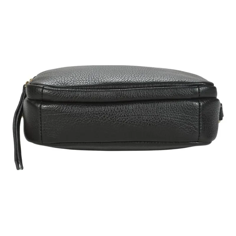 Lancaster Grain Cow Leather Shoulder Bag, Crossbody Bag Women's Black-3