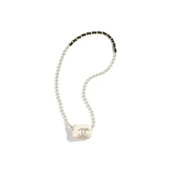 CHANEL Lambskin Earphone Case Women's White