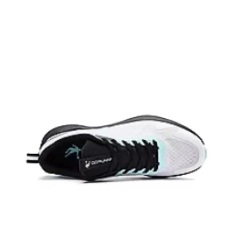 QIAODAN Cushioning Lightweight Low Top Running Shoes Men's White Black Green-2