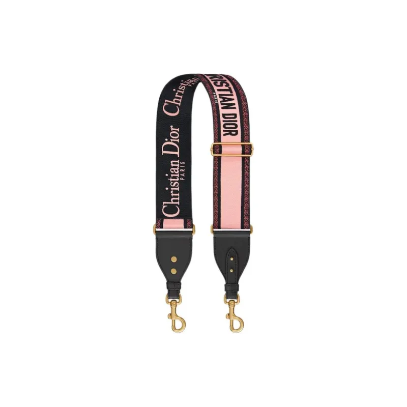 DIOR Cotton Bag Strap Women's Black & Pink-0