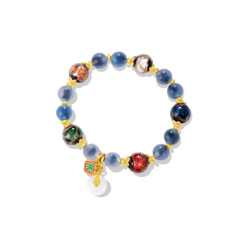 MOLADY Colored Glaze Natural Jade Bracelet For Women's Women's-0