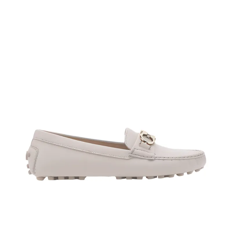 FERRAGAMO GANCINI Flat Shoes Women's White-1