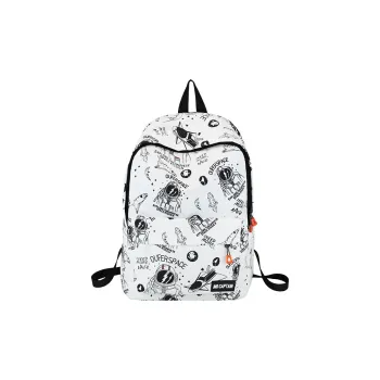 PULEWEI Nylon Backpack Unisex White/Black