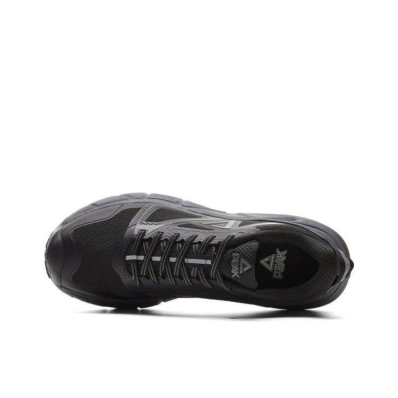 PEAK Cushioning, Slip Resistant, Rebound Low Top Running Shoes Men's Black Magnet Gray-3