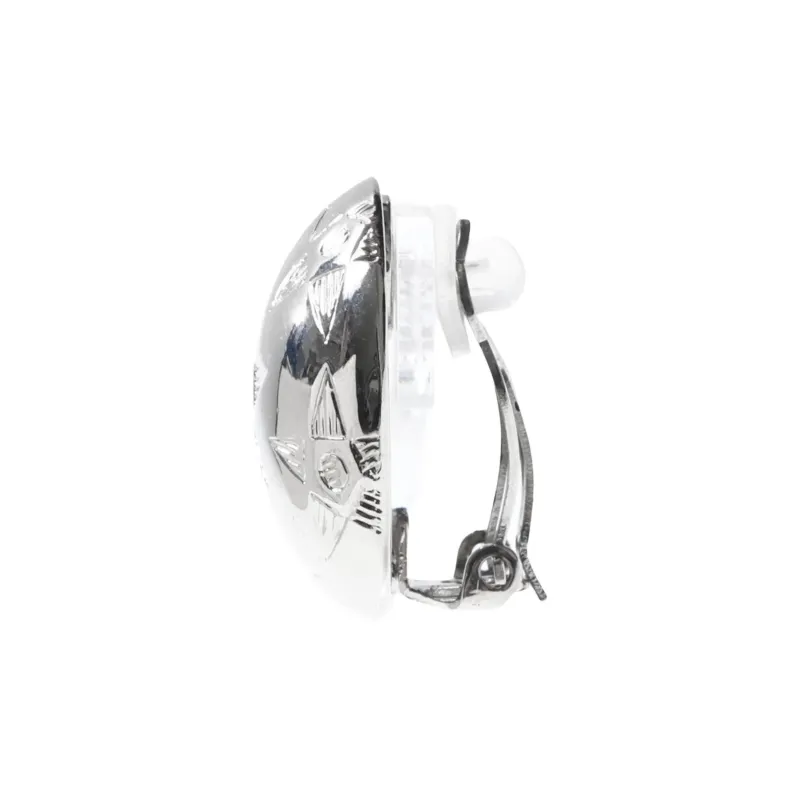 CELINE Silver Plated Stud Earrings Women's Silver-2