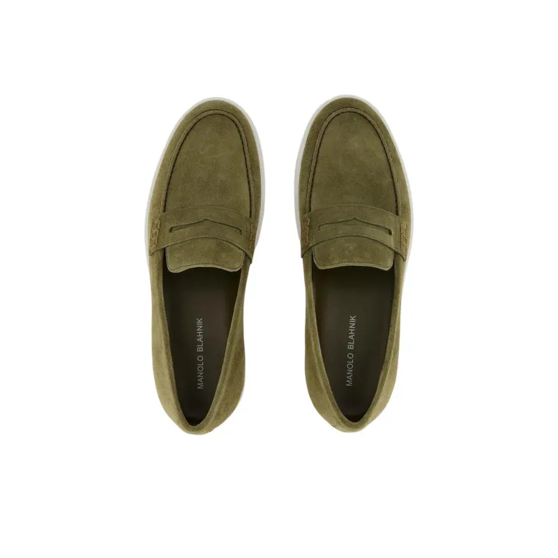 MANOLO BLAHNIK Ellis Casual Shoes Men's Green-3