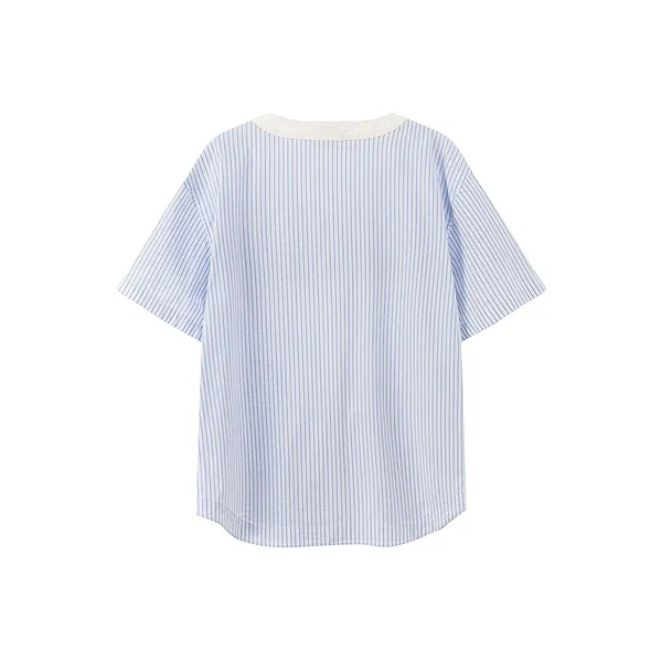 CHUU Shirts Women's Blue Stripes Pattern-1