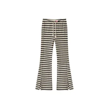CHUU Casual Pants Women's Black White Stripes