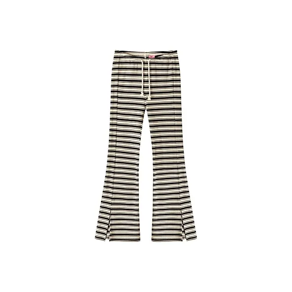 CHUU Casual Pants Women's Black White Stripes-0