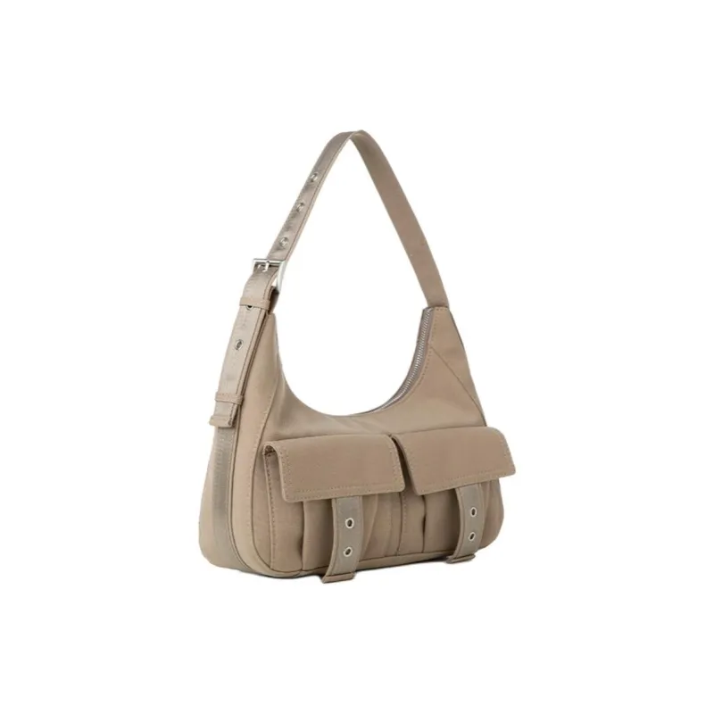 SQUARE Line Canvas Shoulder Bag Medium Size Women's Multicolor-3