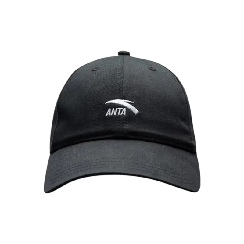 Anta Life Collection Twill Cotton Fabric Baseball Caps Unisex Basic Black-1