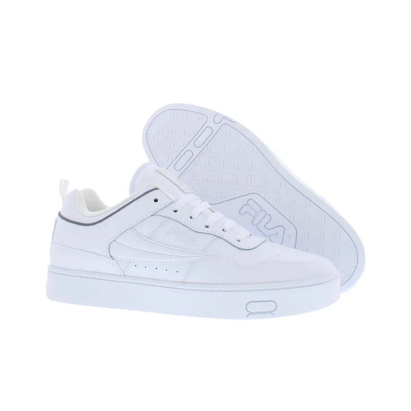 FILA Abrasion Resistant Low Top Skateboard Shoes Men's White-3