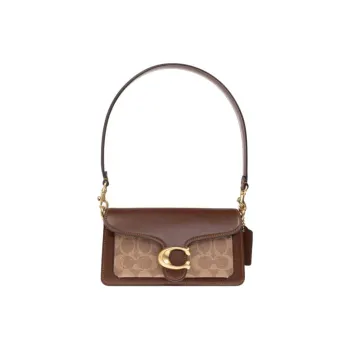 COACH Tabby Cow Leather Shoulder Bag Trumpets Women's Brown