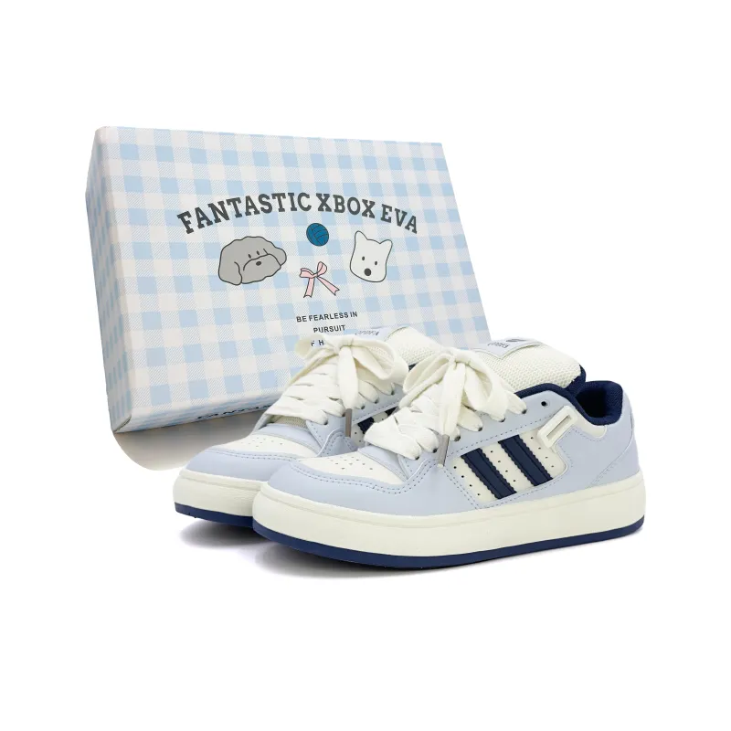 FANTASTIC XBOX Slip Resistant, Abrasion Resistant, Breathable Low Top Skateboard Shoes Women's Light Blue-1