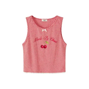 CHUU Tank Tops Women's Red Plaid