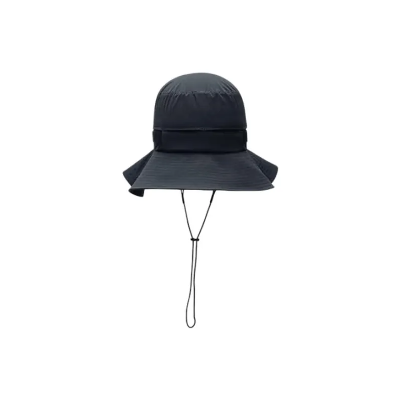 Anta Outdoor Collection Nylon Elastane Micro Wrinkle Fabric Bucket Hats Unisex Navy Gray Blue-3