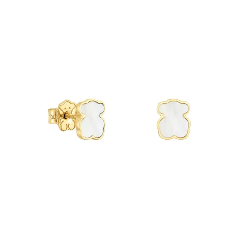 TAOSIXIONG 14K Gold Case Stud Earrings Women's Gold-0