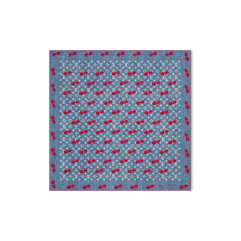 LOUIS VUITTON Silk Scarves Unisex Blue-0