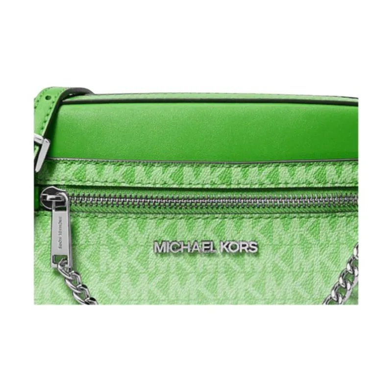 MICHAEL KORS Jet Set Coated Canvas Shoulder Bag Tubas Women's Jungle Green-3