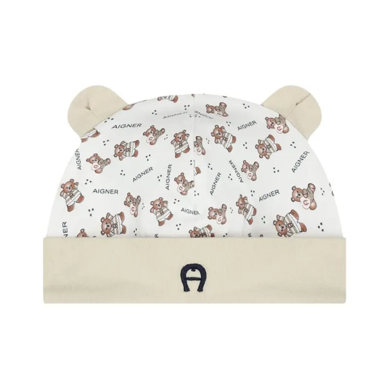 Aigner Kids Teddy bear Print Beanie-0