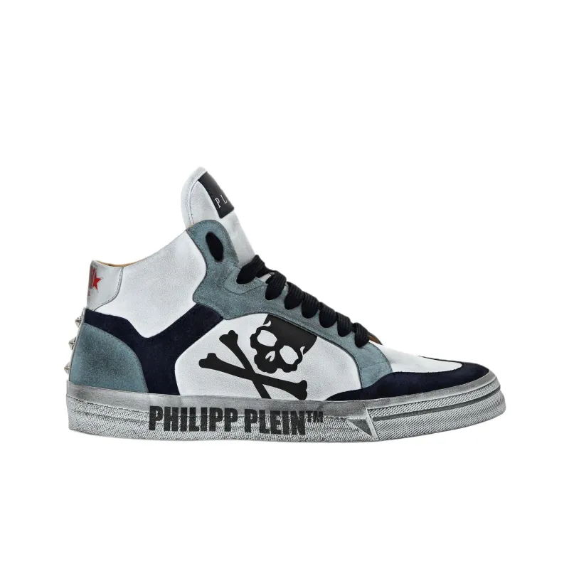 PHILIPP PLEIN Retrokickz High Top Skateboard Shoes Unisex Blue Green-1